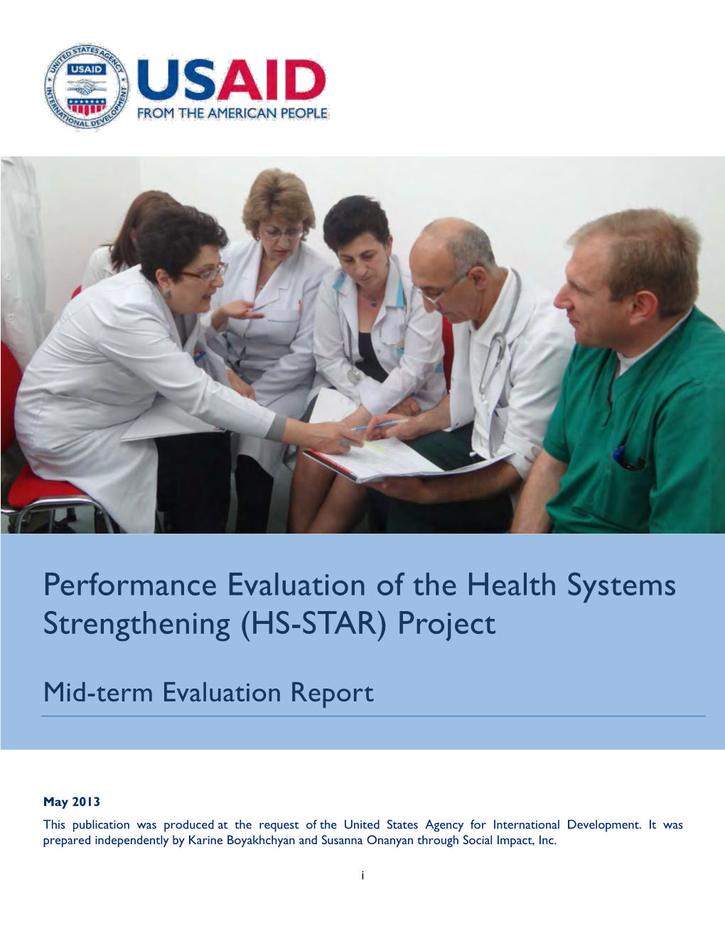 Performance Evaluation of the Health Systems Strengthening (HS-STAR) Project