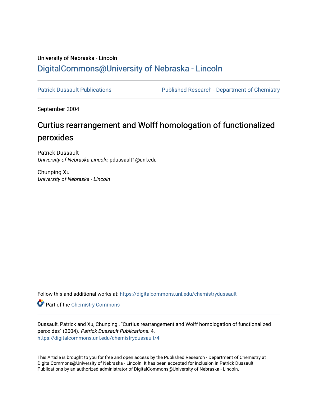 Curtius Rearrangement and Wolff Homologation of Functionalized Peroxides