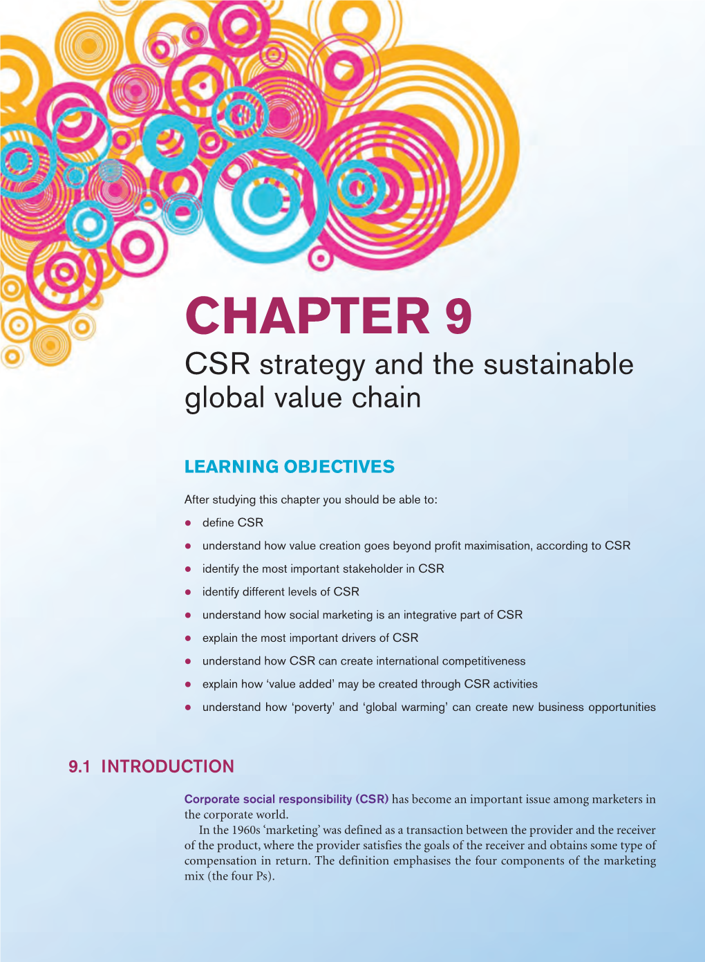 CHAPTER 9 CSR Strategy and the Sustainable Global Value Chain