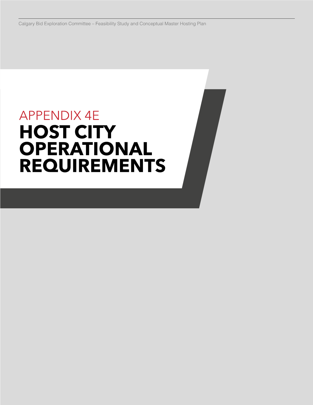 Host City Operational Requirements Host City Contract Operational Requirements