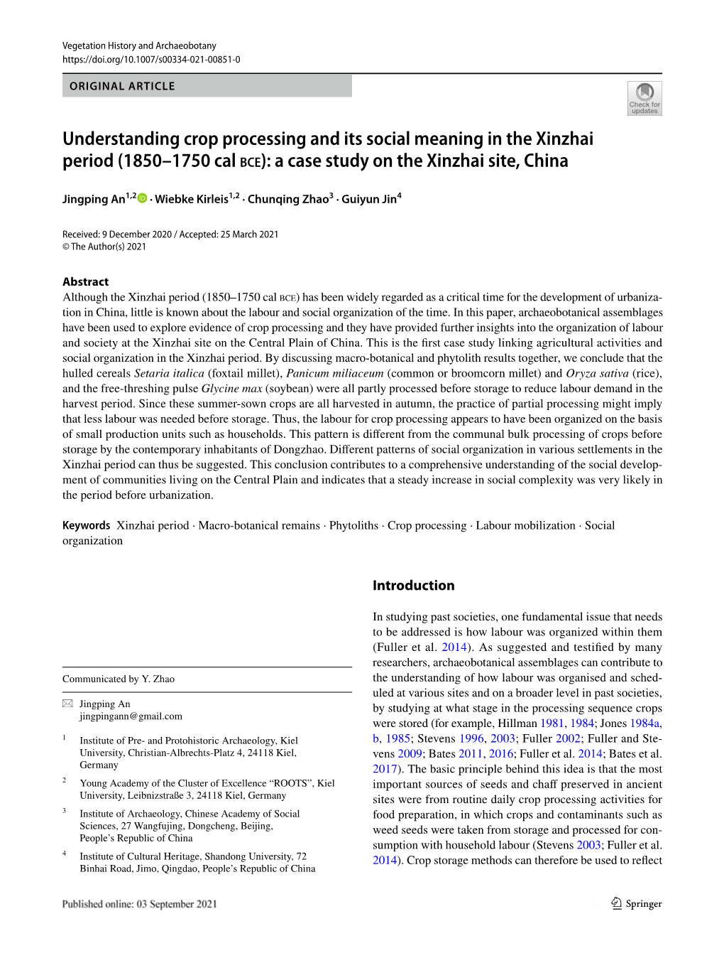 (1850–1750 Cal Bce): a Case Study on the Xinzhai Site, China