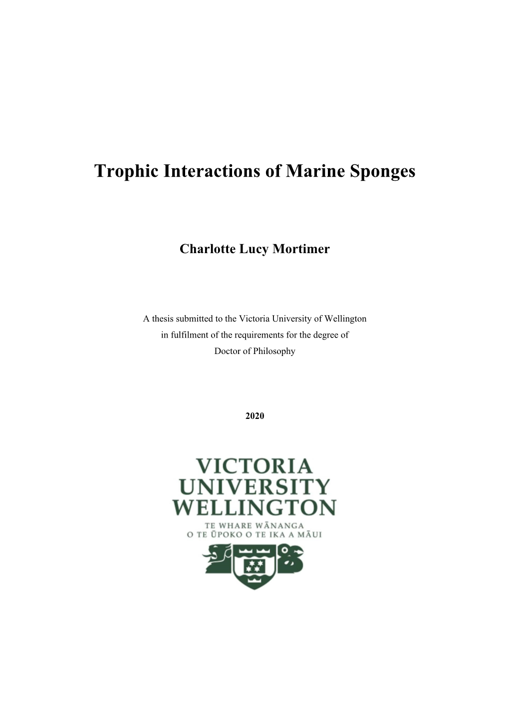 Trophic Interactions of Marine Sponges