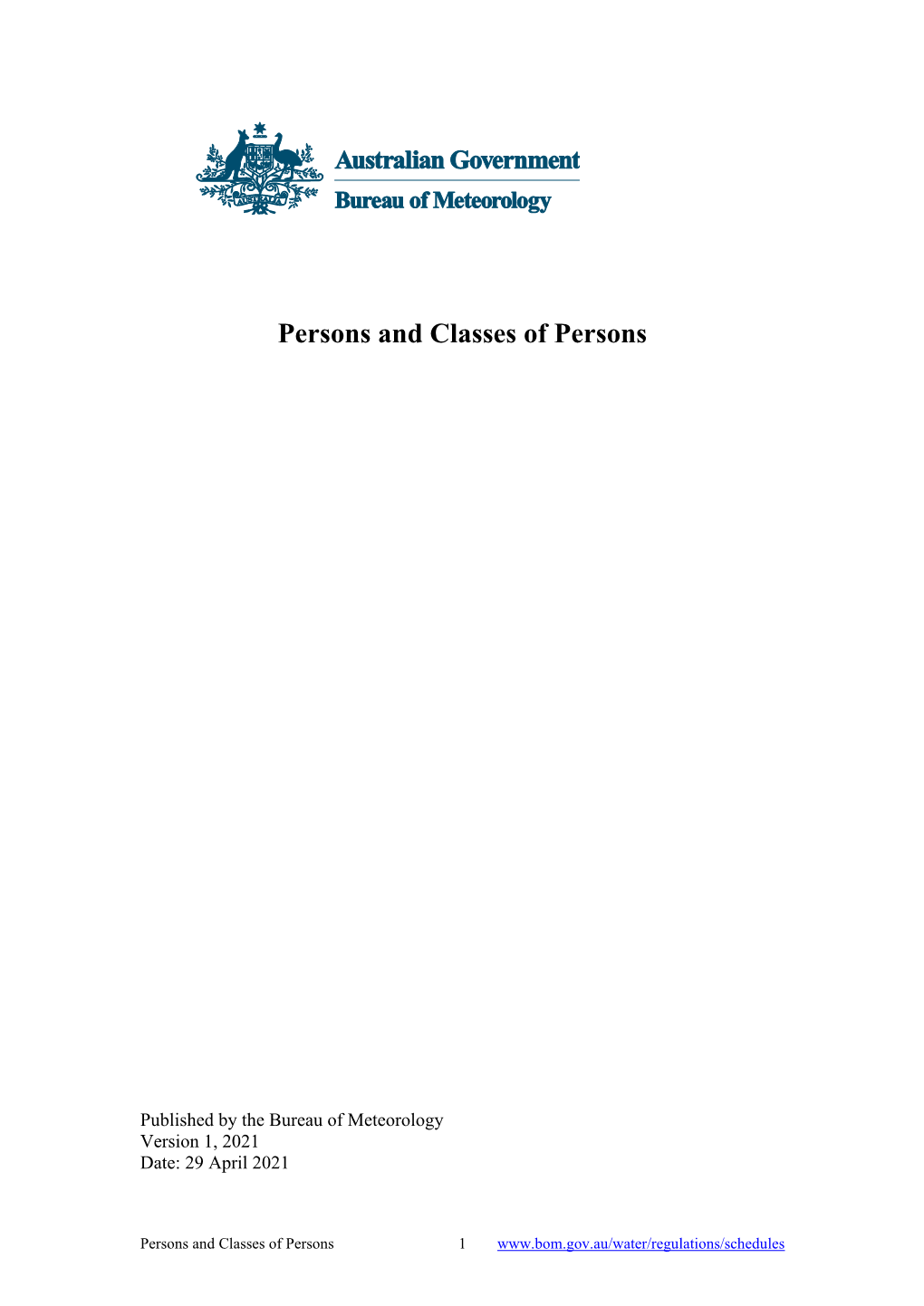 Persons and Classes of Persons