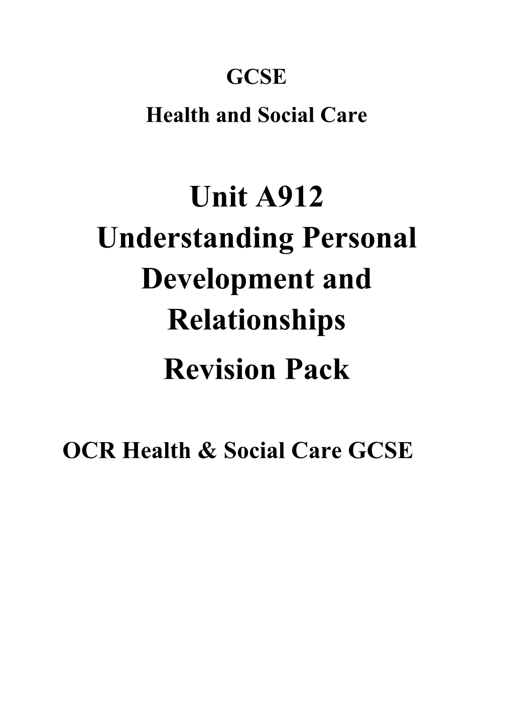 Health and Social Care