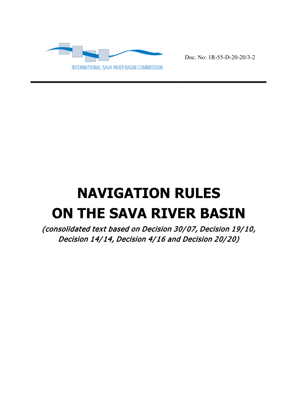 Decision 20/20 Navigation Rules in the Sava River Basin