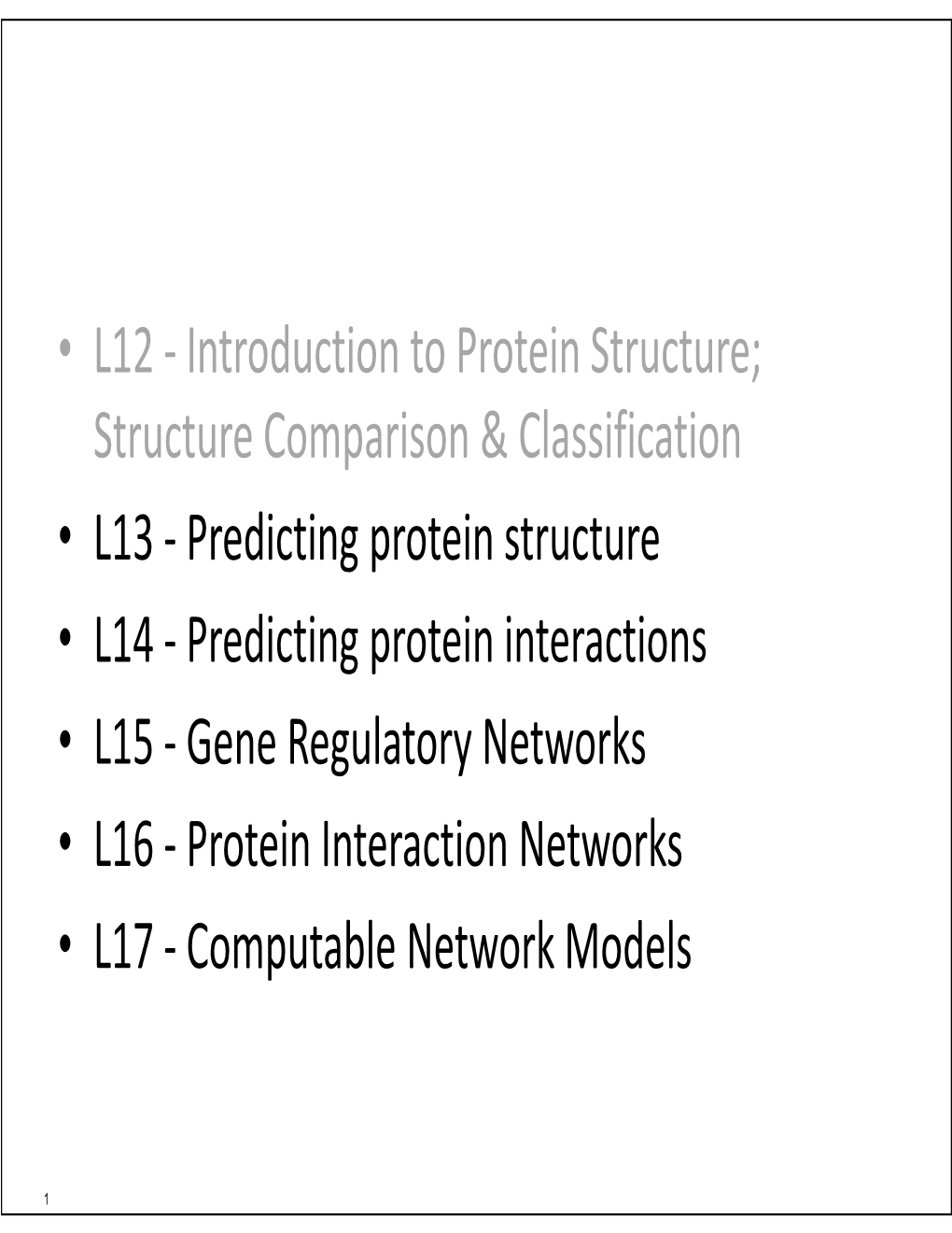 Predicting Protein Structure