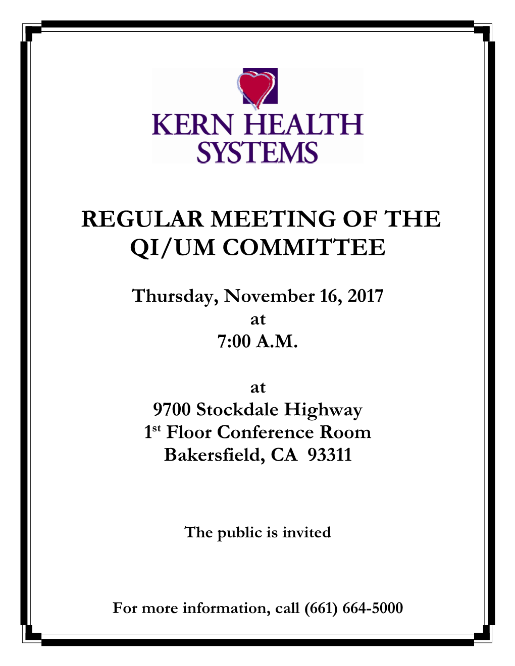 Regular Meeting of the Qi/Um Committee