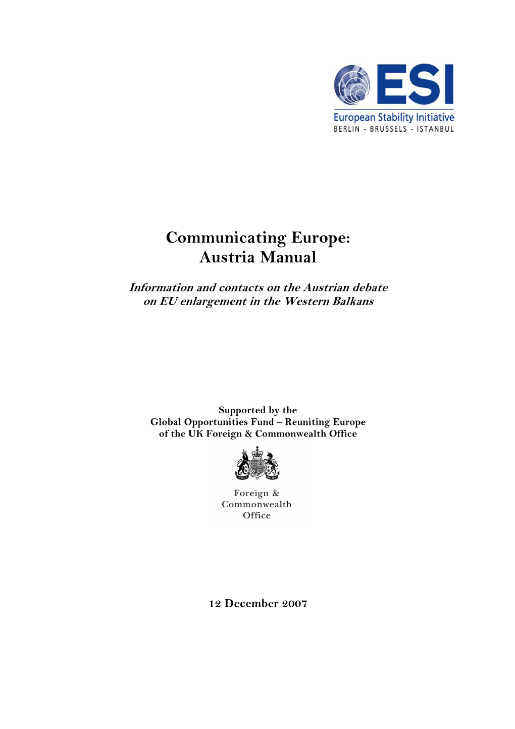 Communicating Europe: Austria Manual