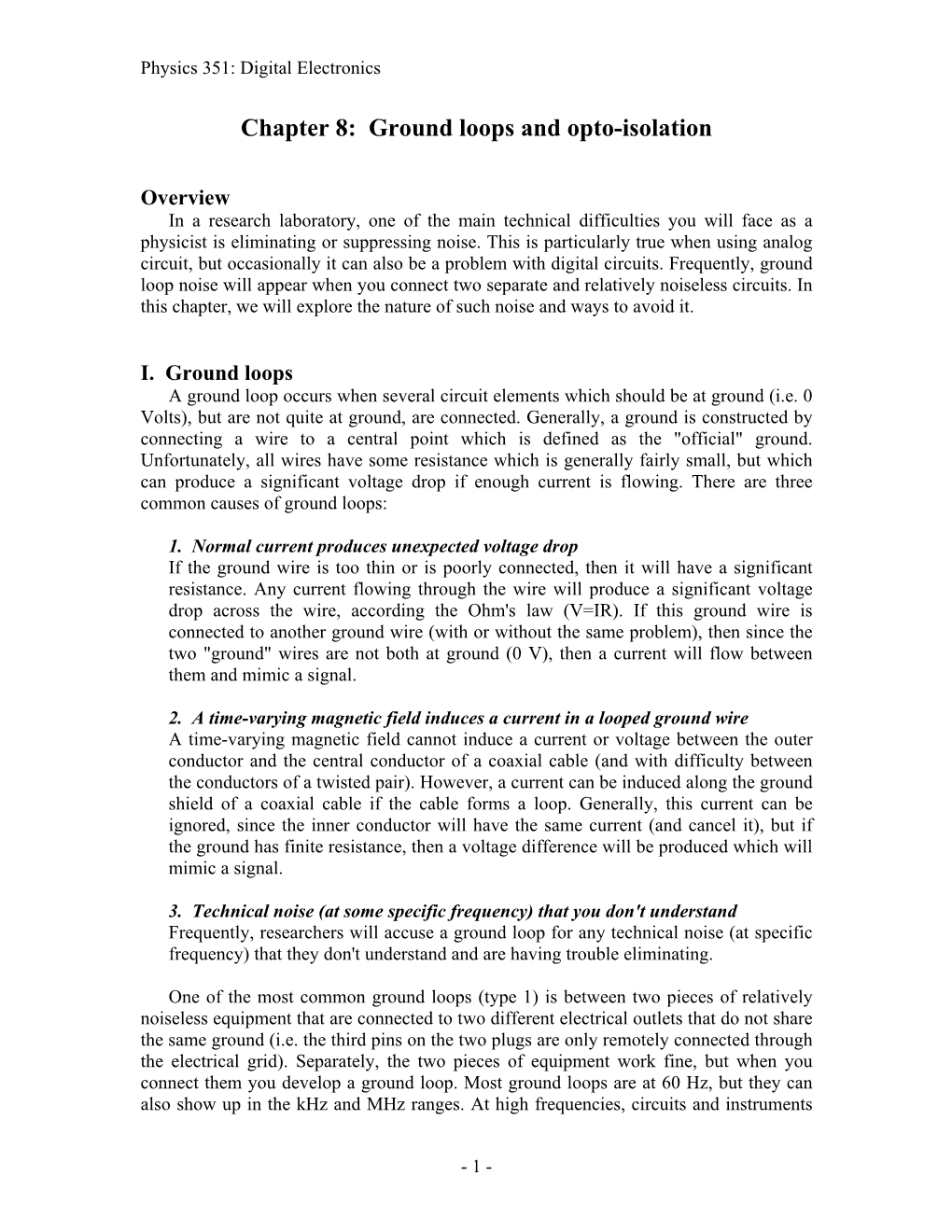 Chapter 11: Opto-Isolation and Ground Loops