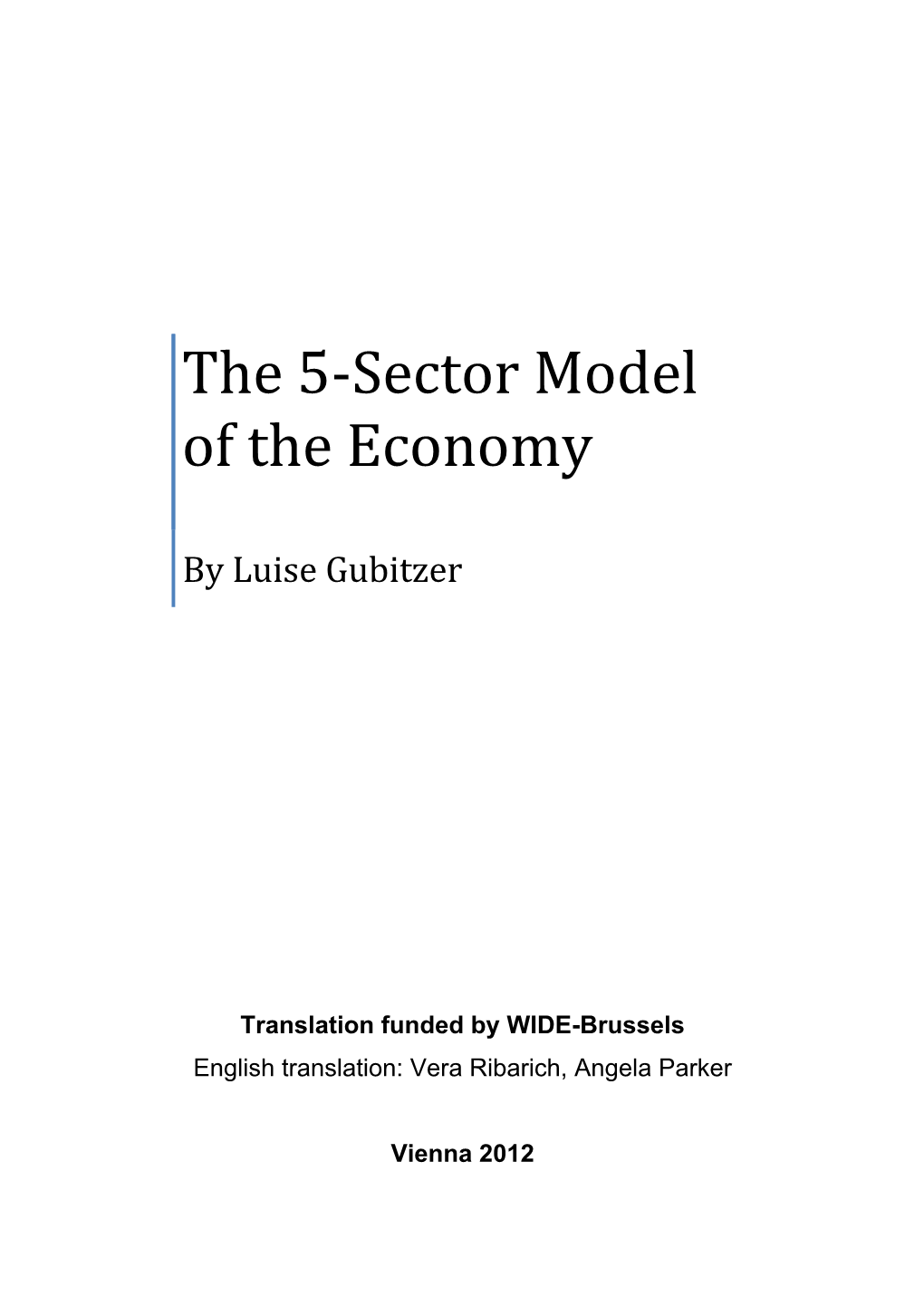 The 5‐Sector Model of the Economy