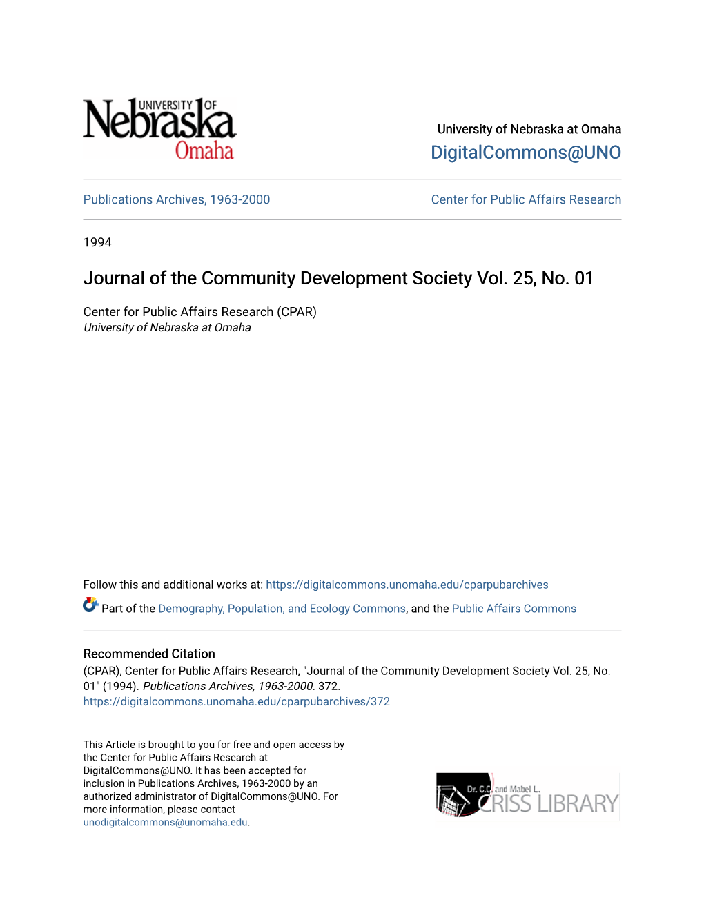 Community Development Society Vol