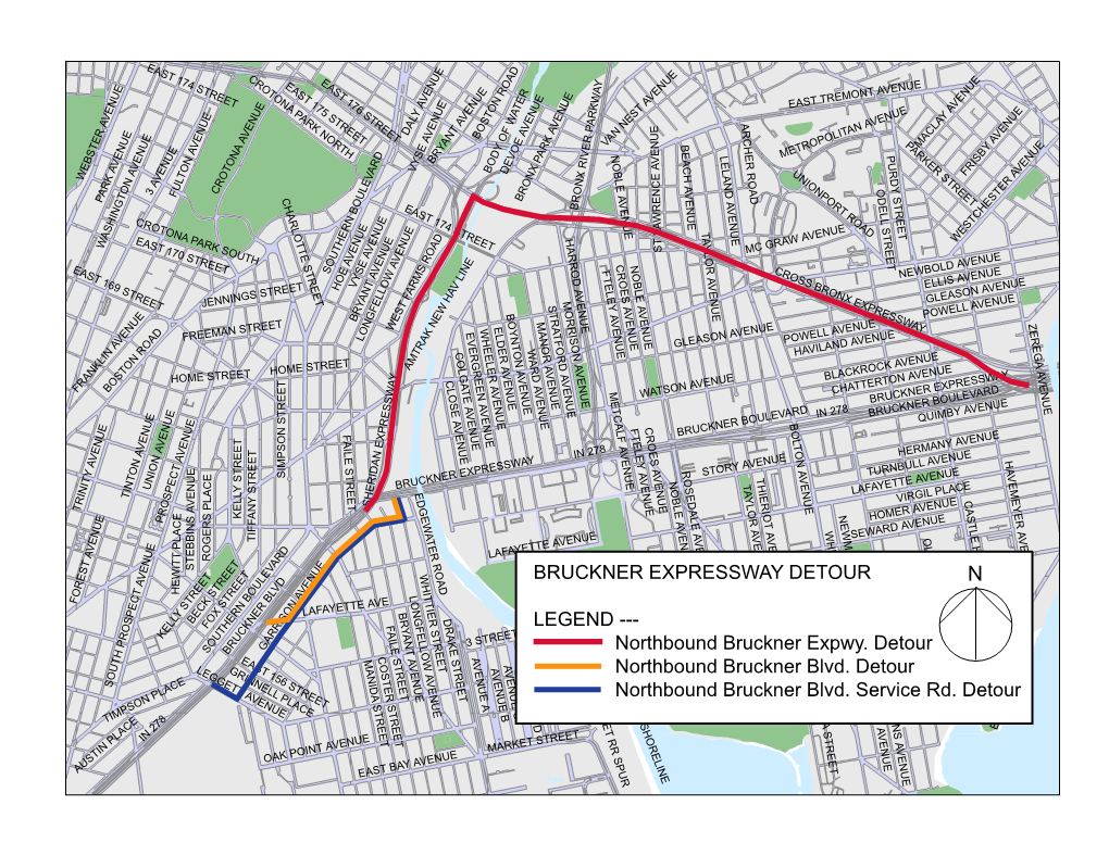 Bruckner Expressway Detour Legend