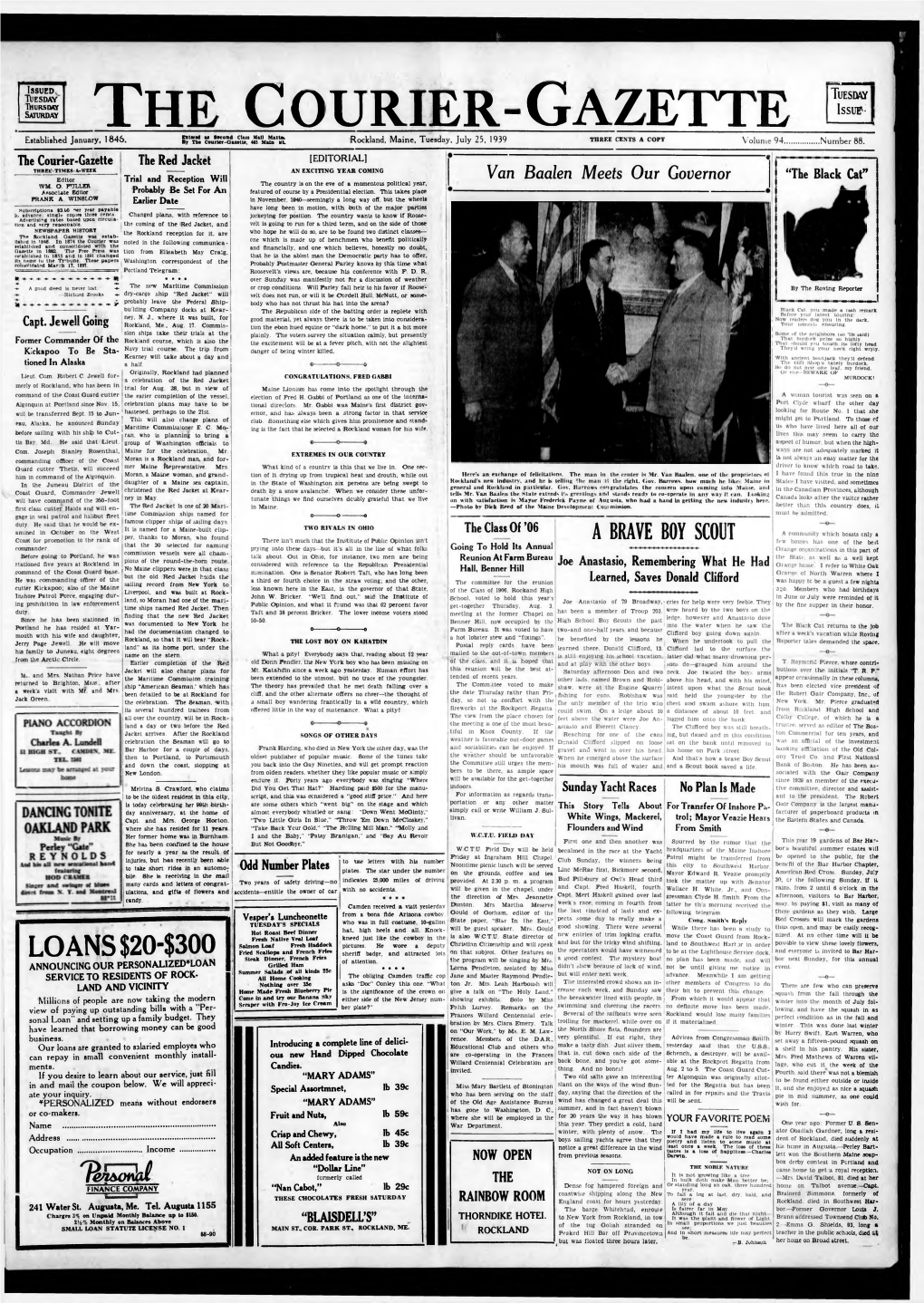 Courier Gazette : July 25, 1939