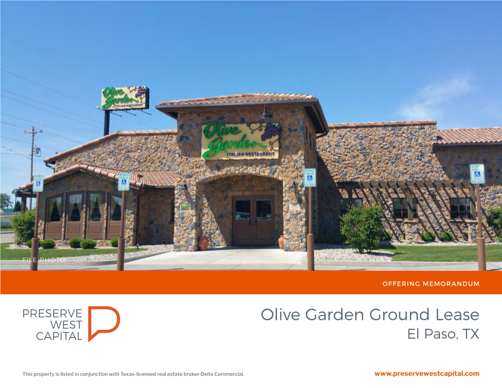 Olive Garden Ground Lease El Paso, TX