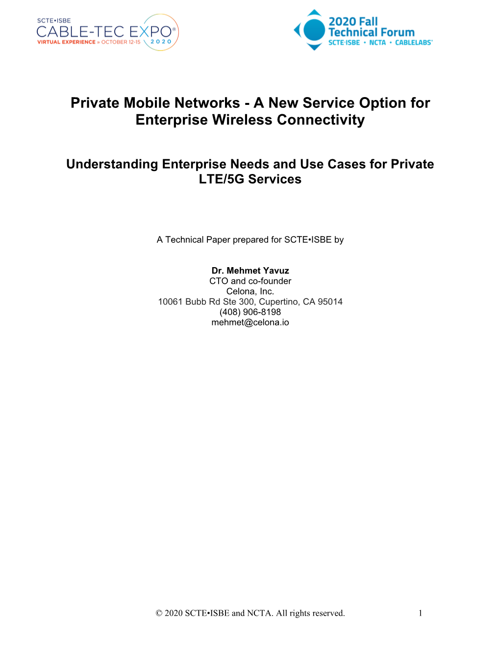 Private Mobile Networks - a New Service Option for Enterprise Wireless Connectivity
