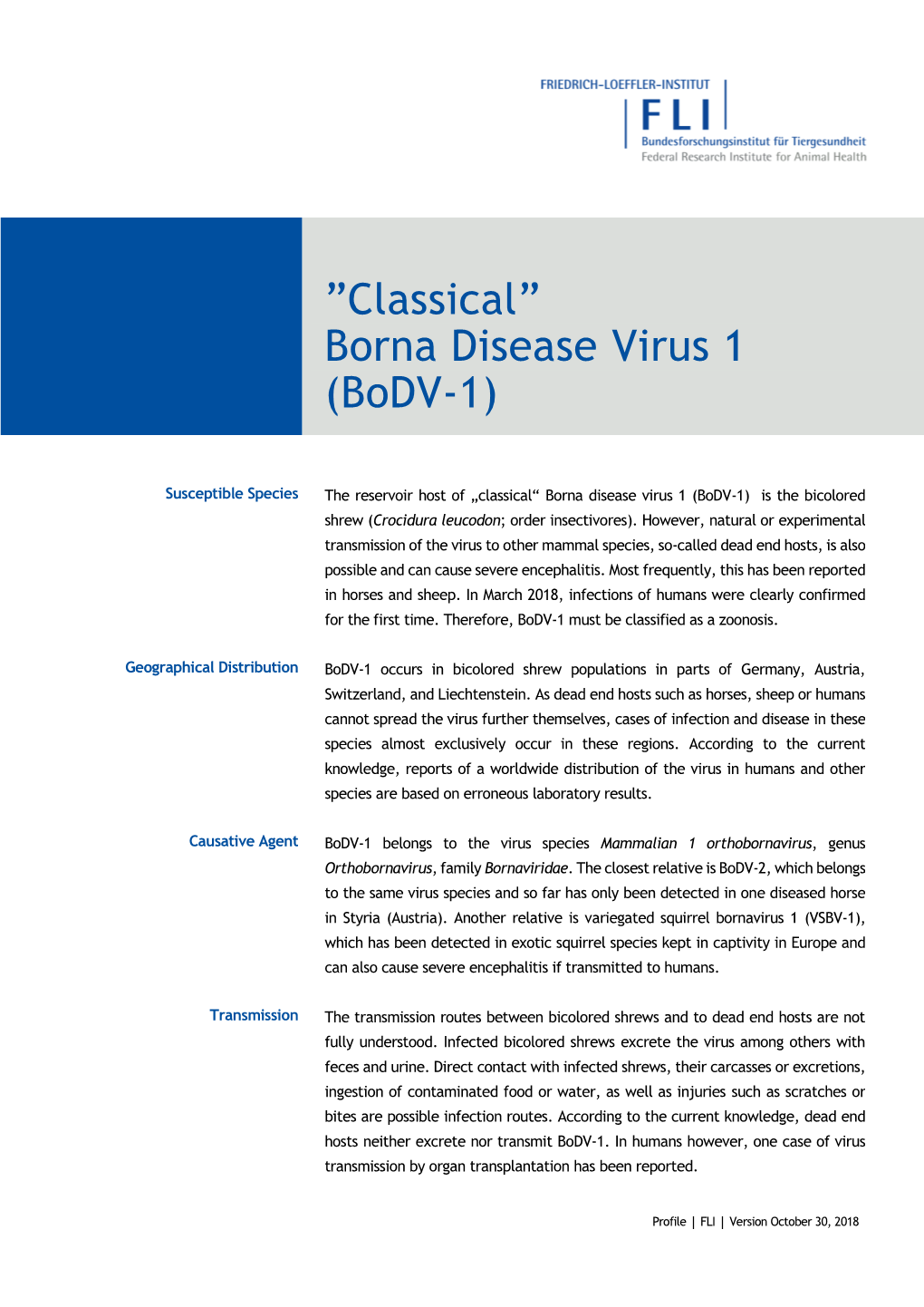 Borna Disease Virus 1 (Bodv-1)