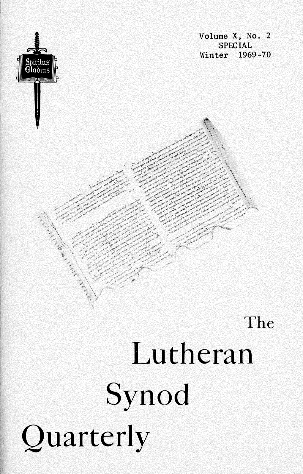 A. 'Il~E Backorouncl of Confessional Lutl~Eranism In