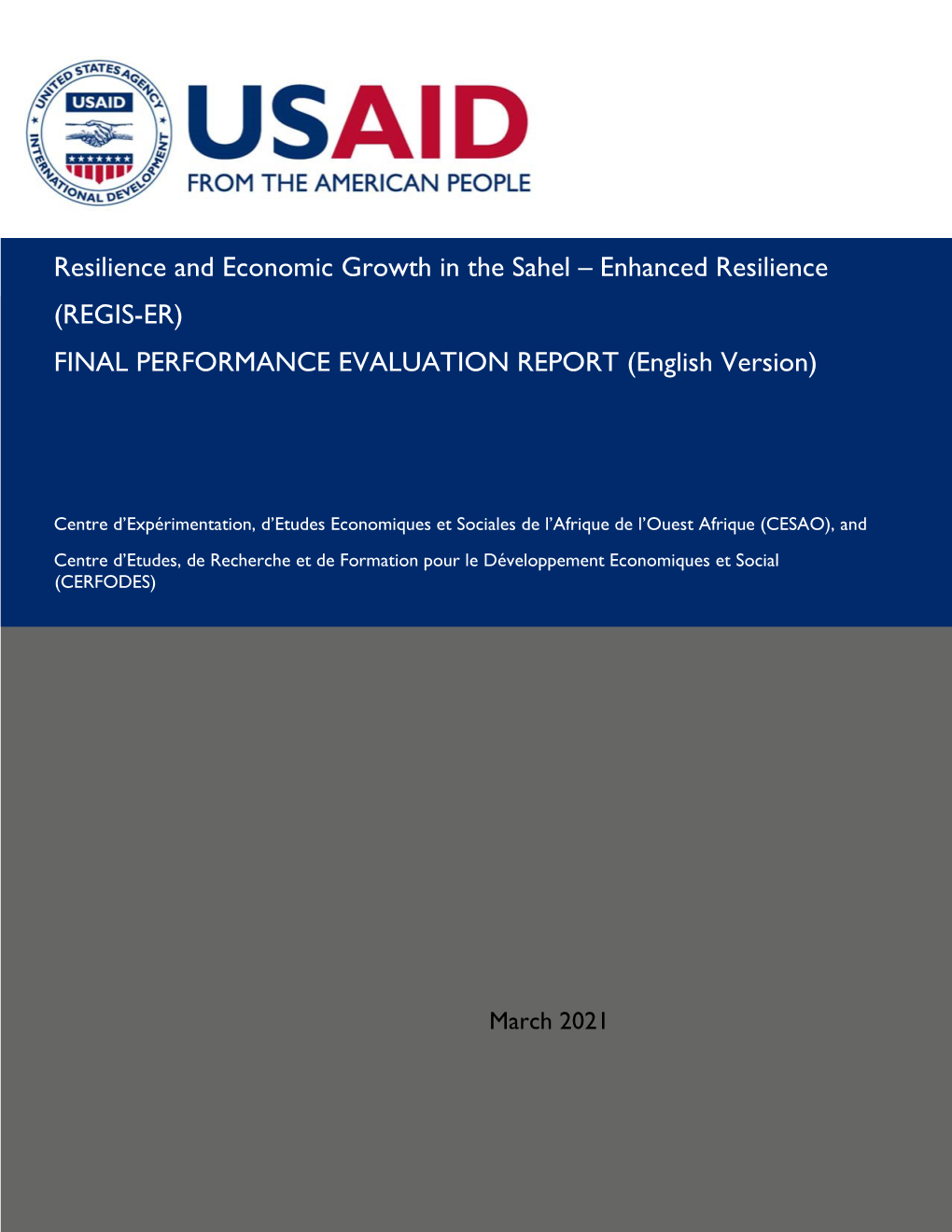 (Regis-Er) Final Performance Evaluation Report