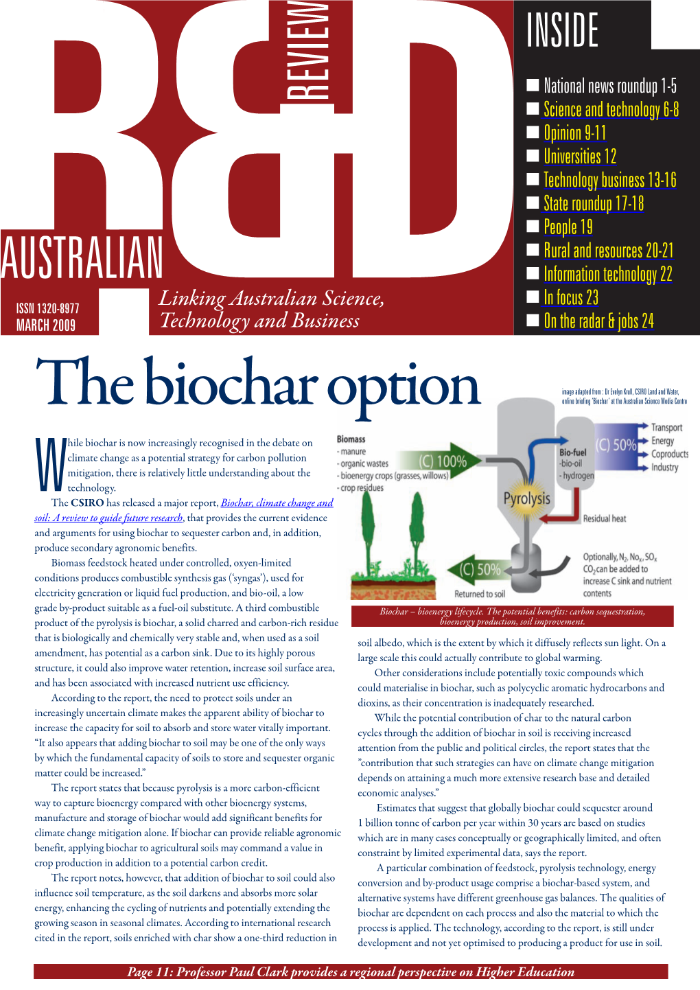 The Biochar Option Online Briefing ‘Biochar’ at the Australian Science Media Centre