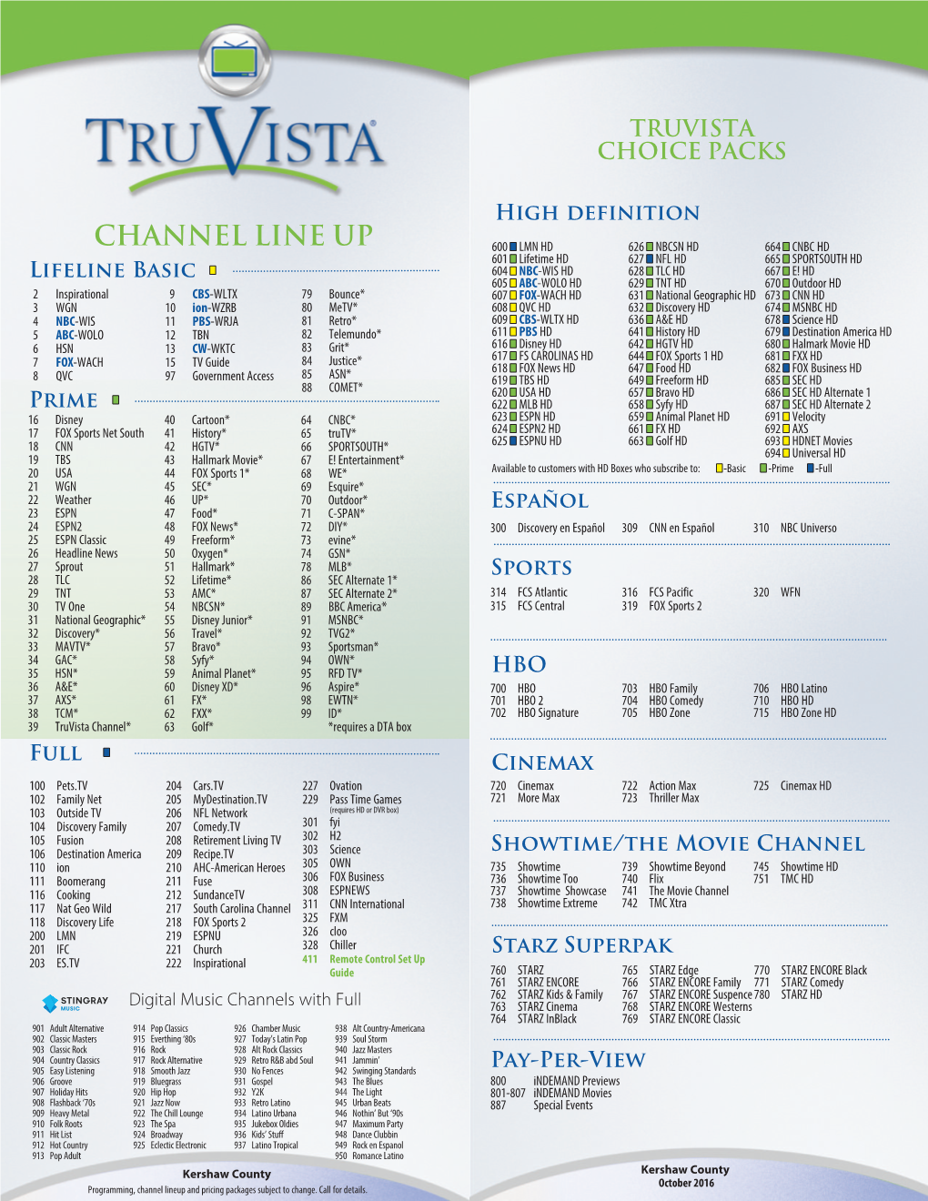 Truvista Choice Packs