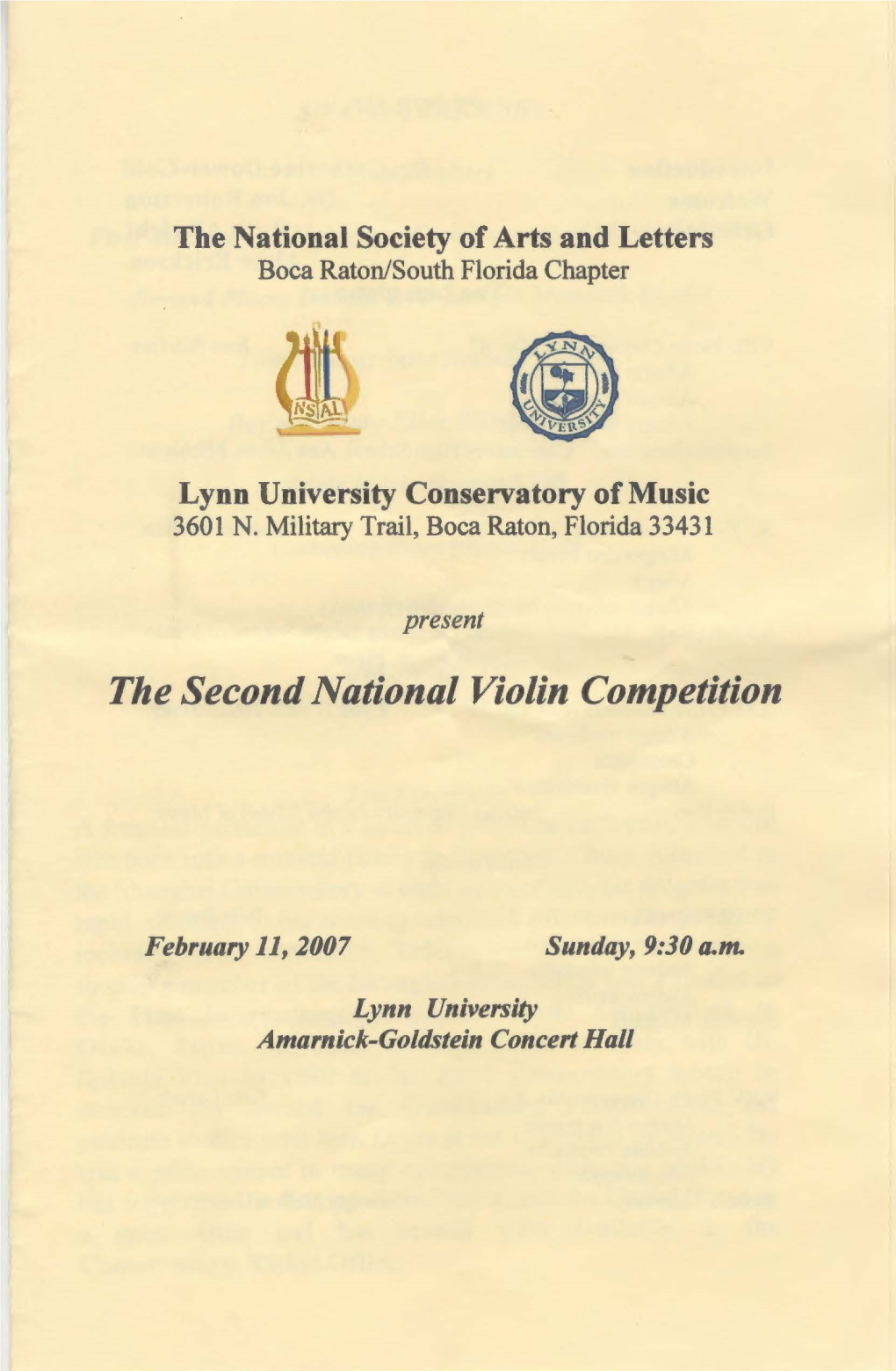 The Second National Violin Competition