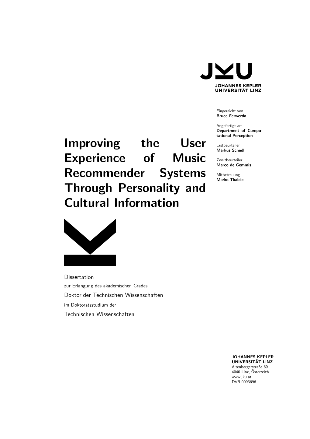Improving the User Experience of Music Recommender Systems