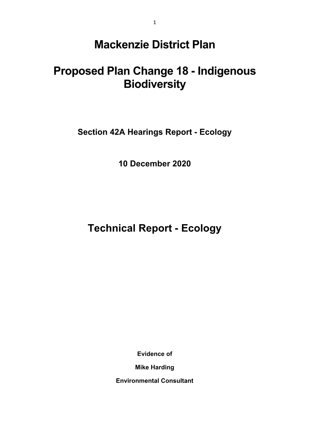 Mackenzie District Plan Proposed Plan Change 18