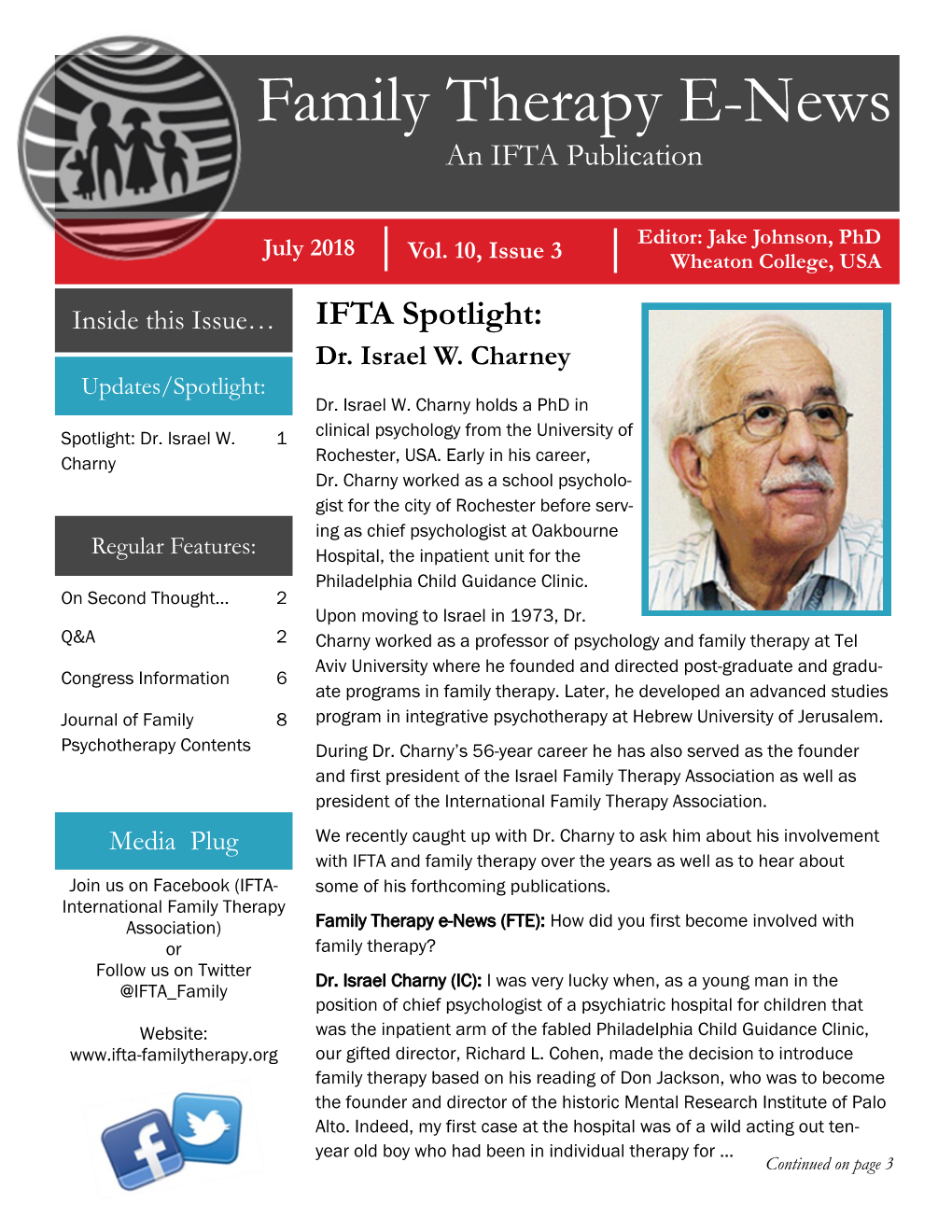 Family Therapy E-News an IFTA Publication