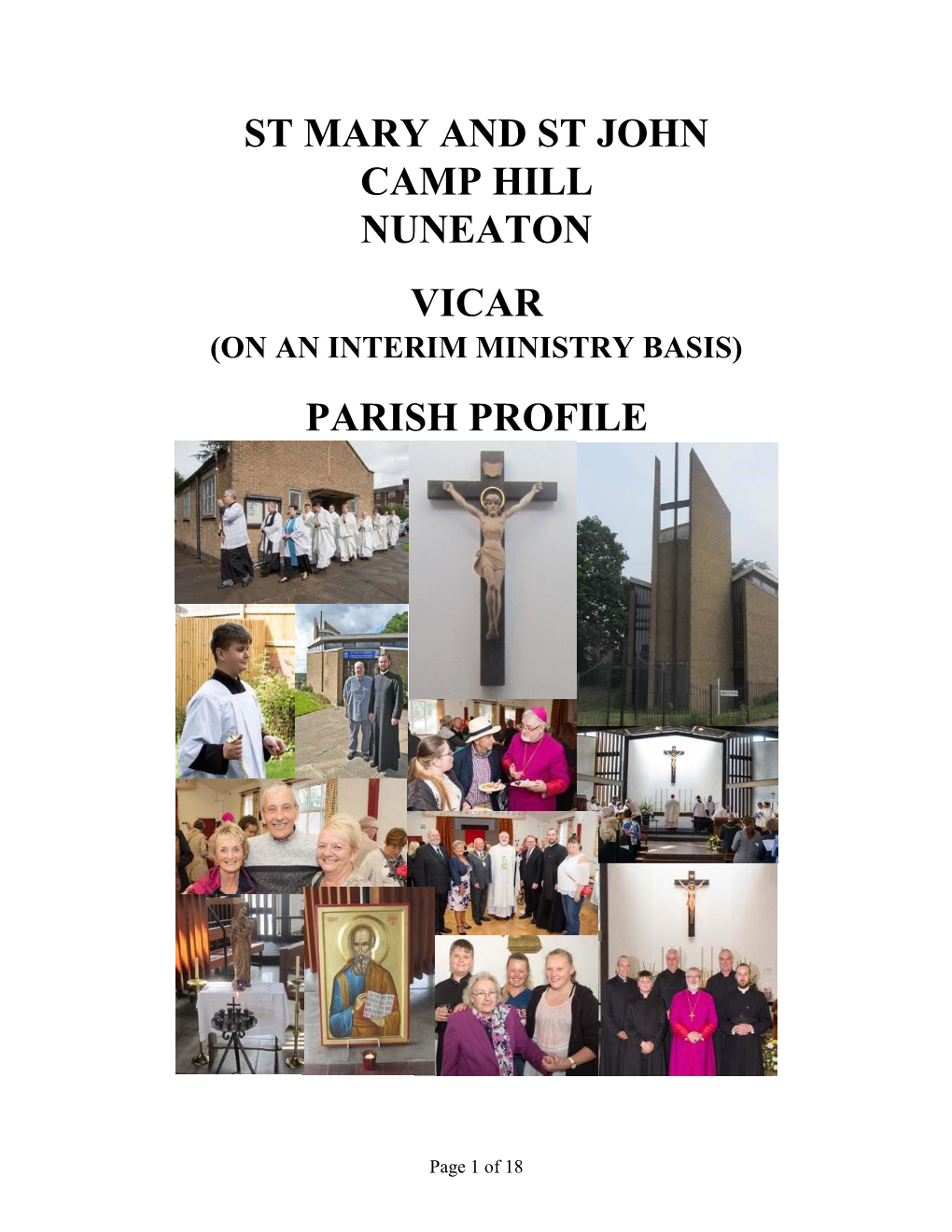 St Mary and St John Camp Hill Nuneaton Vicar Parish Profile