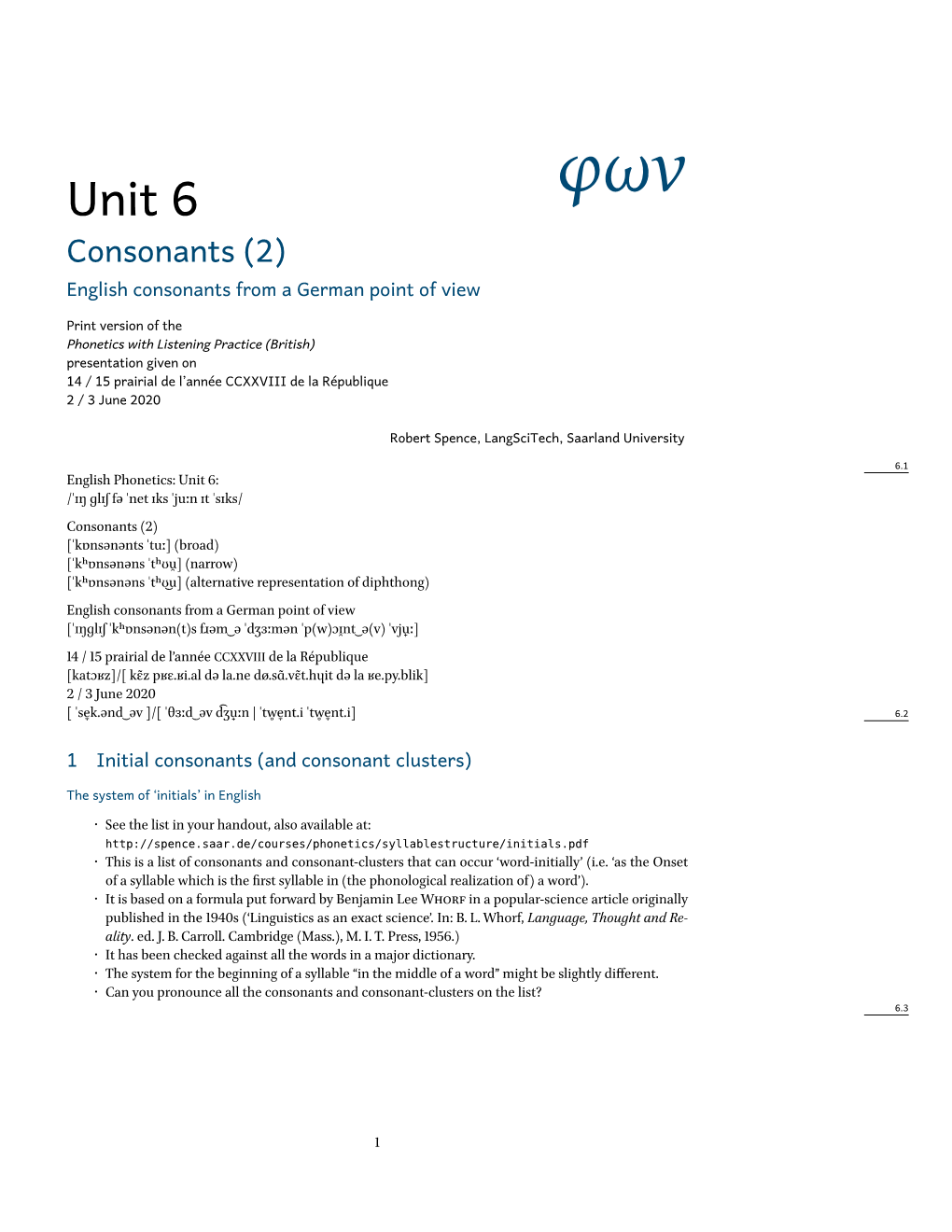 English Phonetics: Consonants