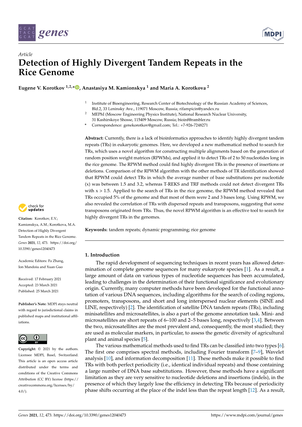 Detection of Highly Divergent Tandem Repeats in the Rice Genome