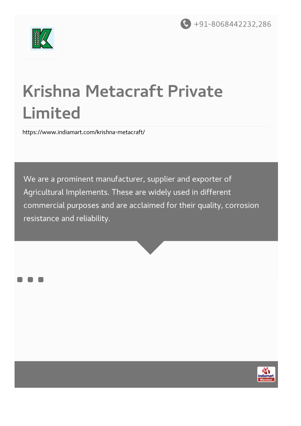 Krishna Metacraft Private Limited