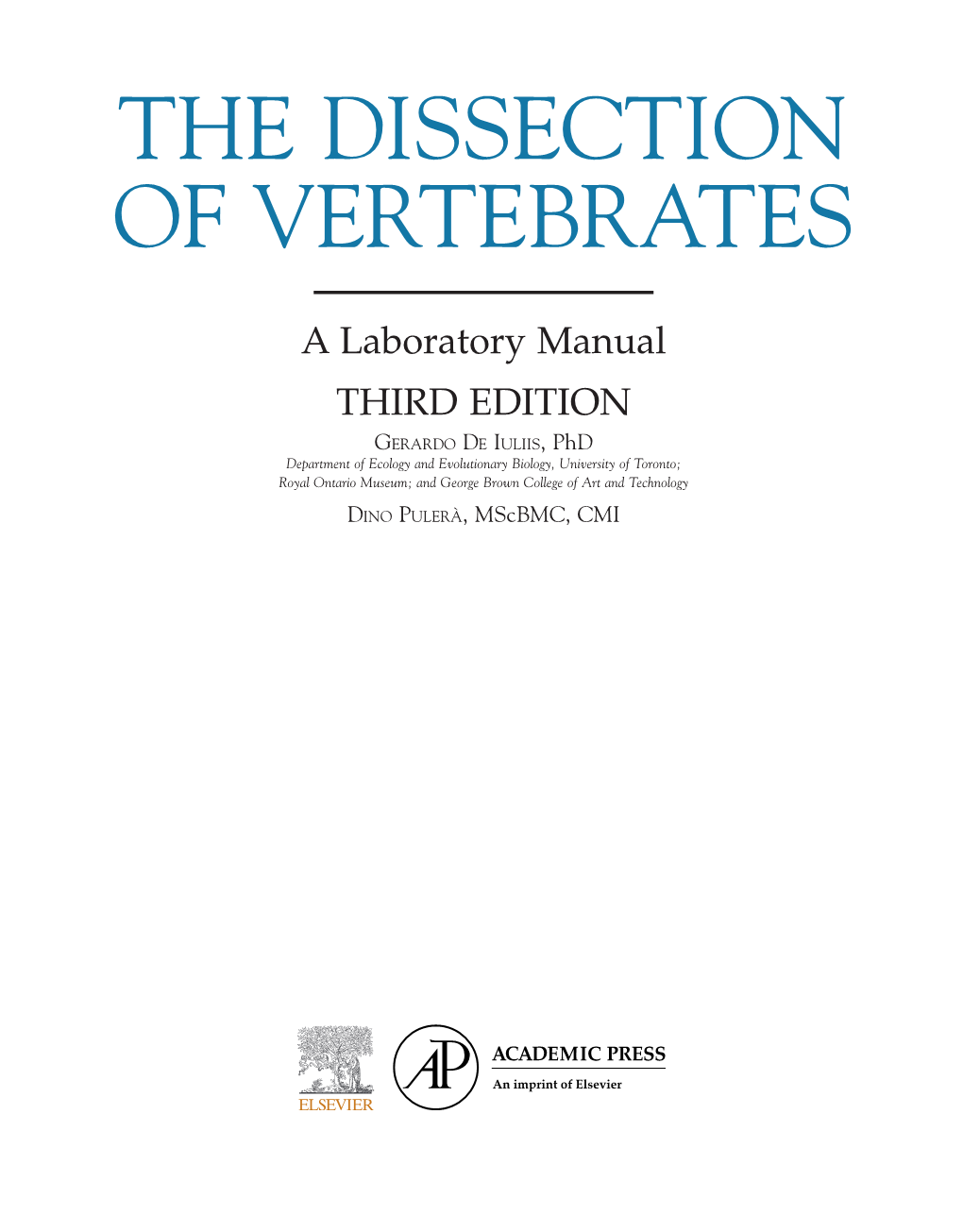 The Dissection of Vertebrates