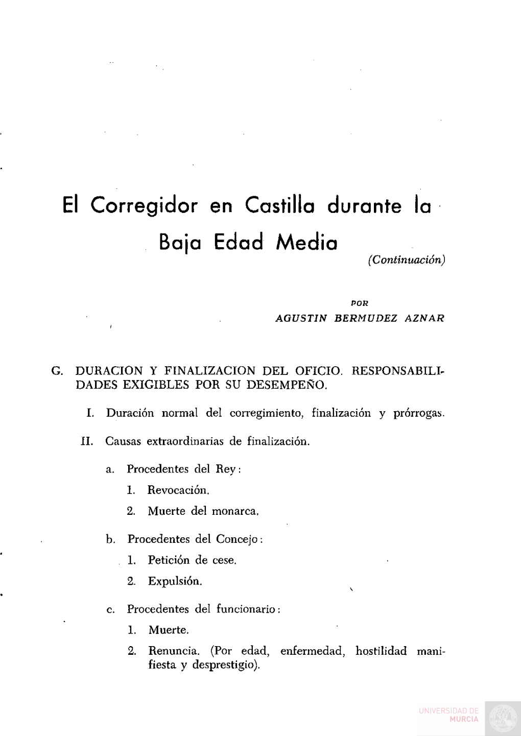 El Corregidor En Castilla Durante La Baja Edad Media (Continuación)