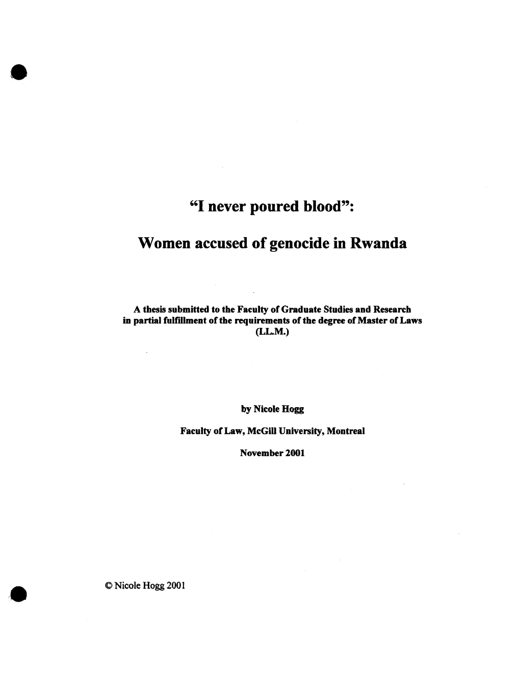 Women Accused of Genocide in Rwanda