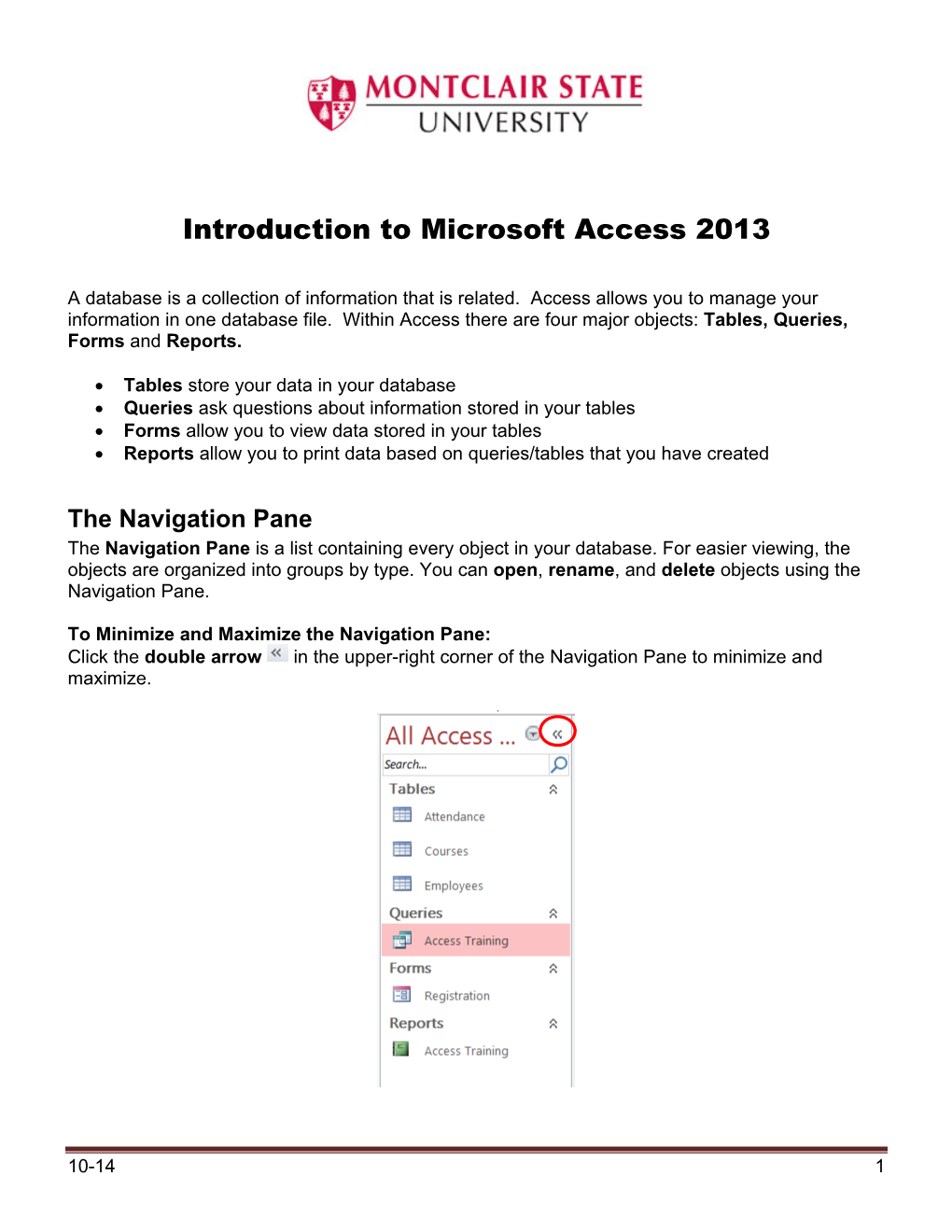 Introduction to Microsoft Access 2013