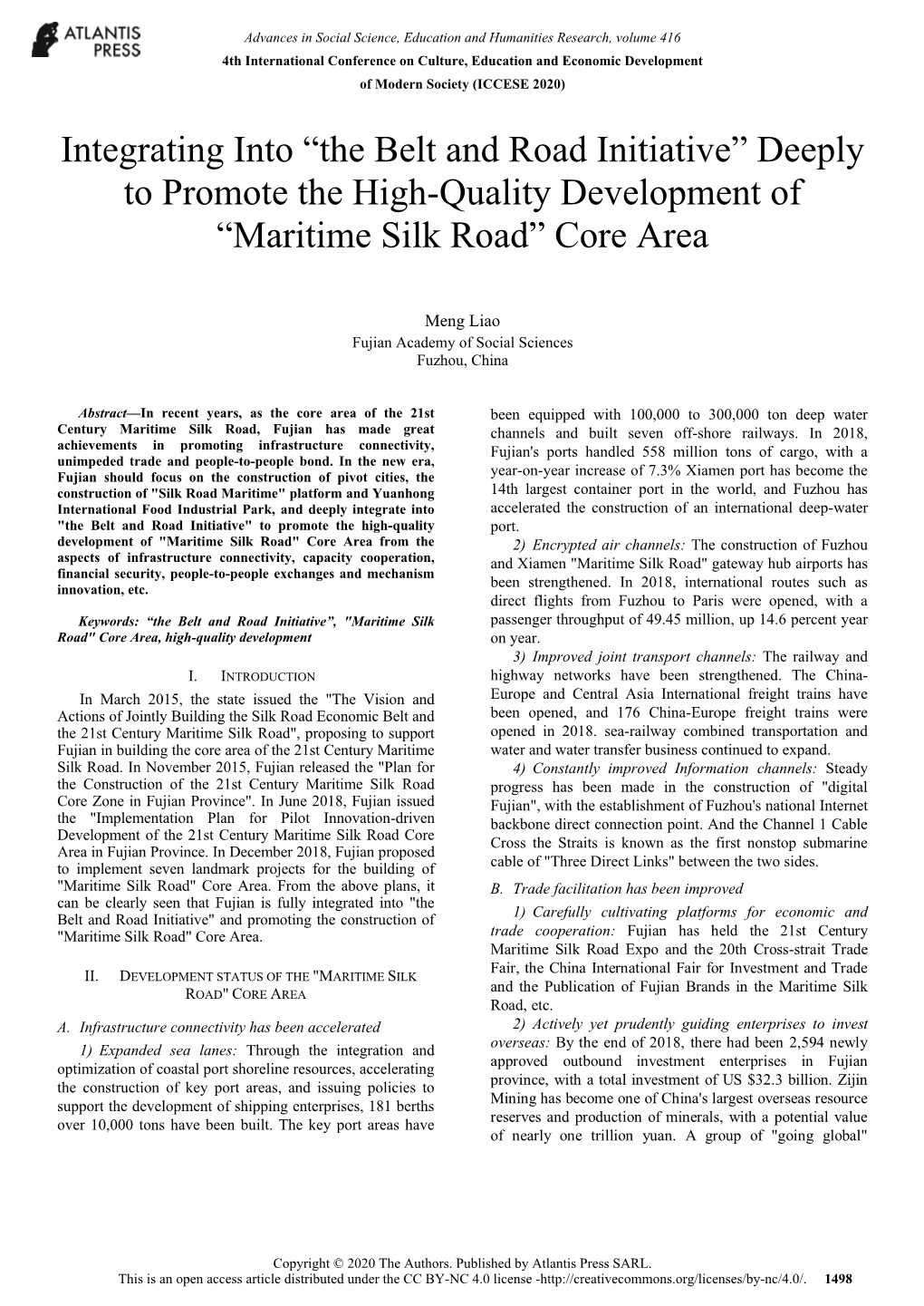 Maritime Silk Road” Core Area