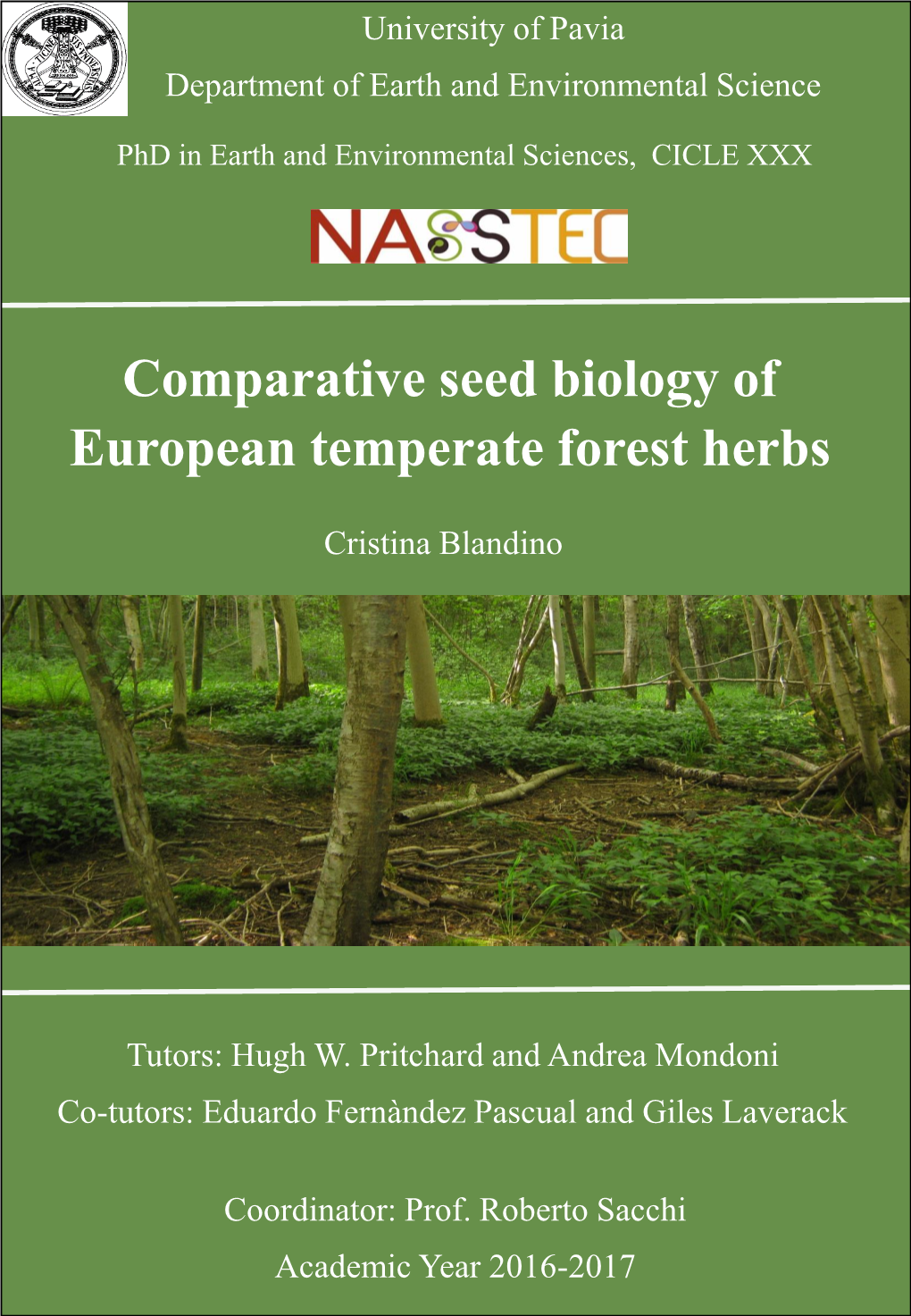 Comparative Seed Biology of European Temperate Forest Herbs