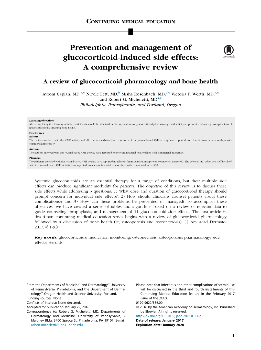 Prevention and Management of Glucocorticoid-Induced Side Effects: a Comprehensive Review