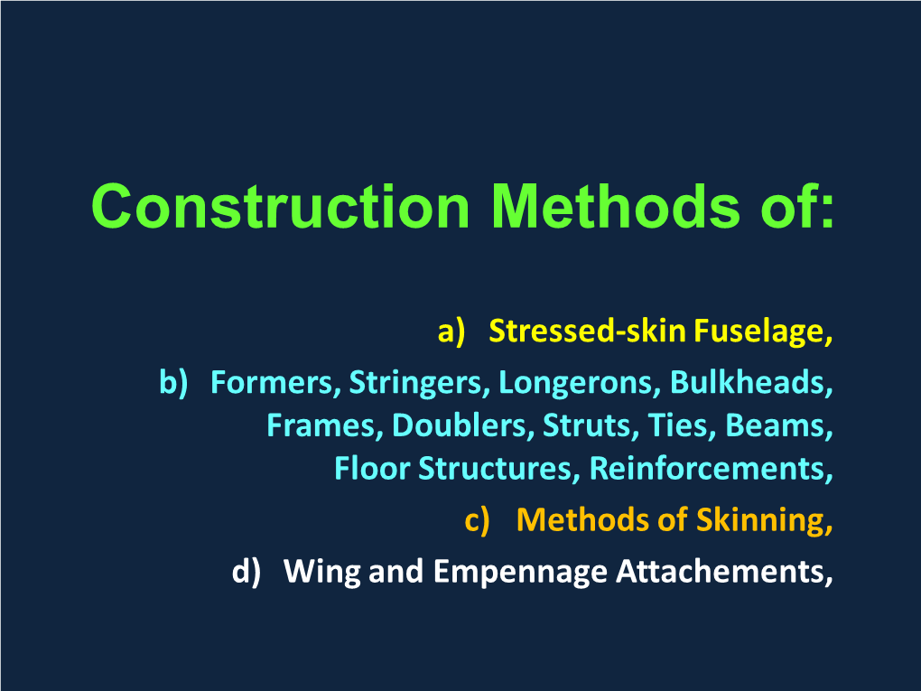 Construction Methods Of