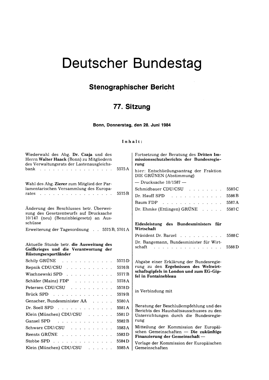 Stenographischer Bericht 77. Sitzung