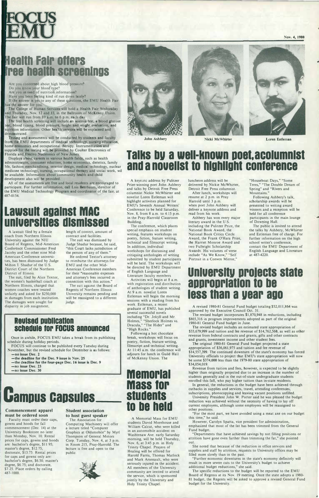 Focus EMU, November 4, 1980
