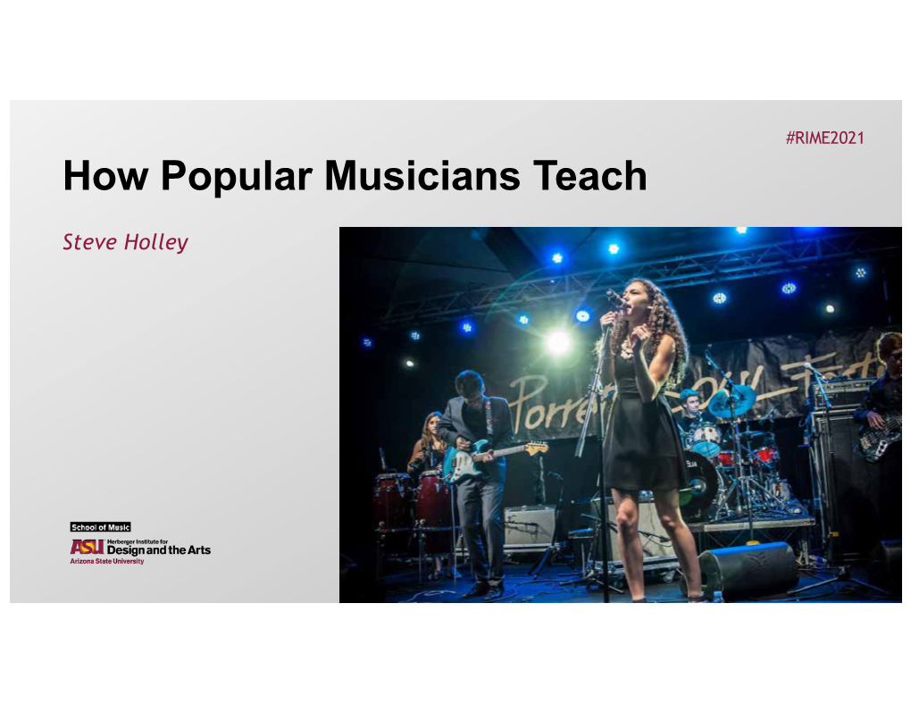RIME How Popular Musicians Teach