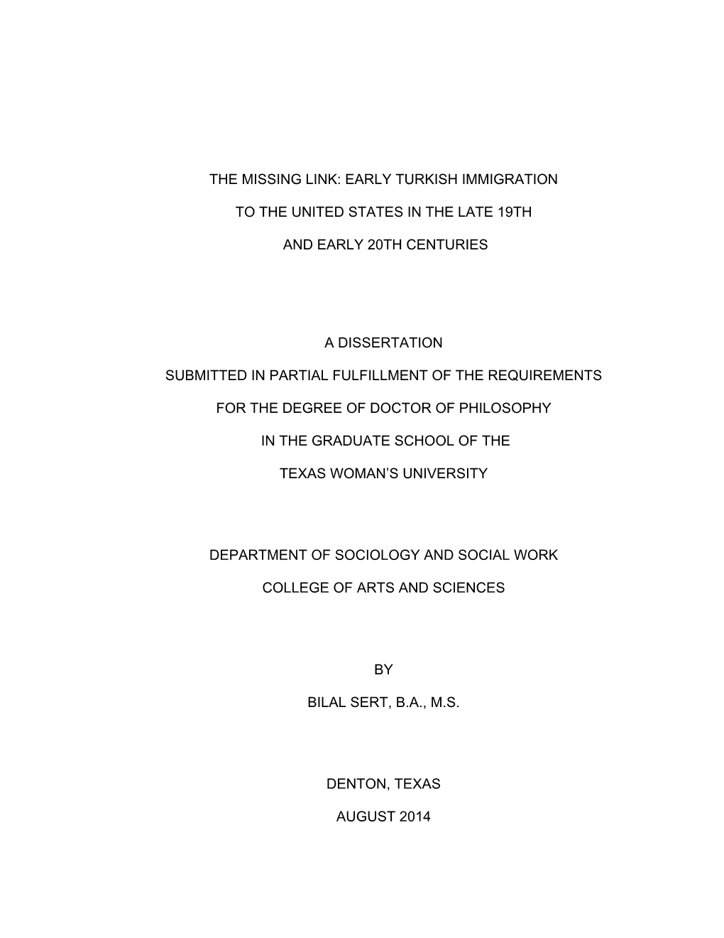 Early Turkish Immigration to the United States in the Late 19Th and Early 20Th Centuries