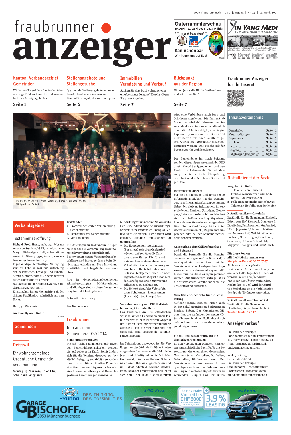 Fraubrunner Anzeiger – Ausgabe 18. April 2014