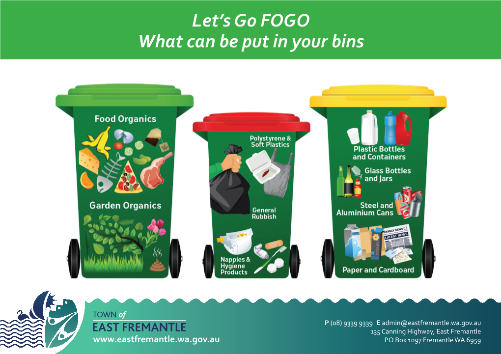 Let's Go FOGO What Can Be Put in Your Bins