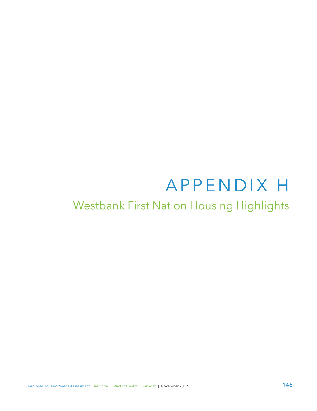 Appendix H: Westbank First Nation Housing Highlights