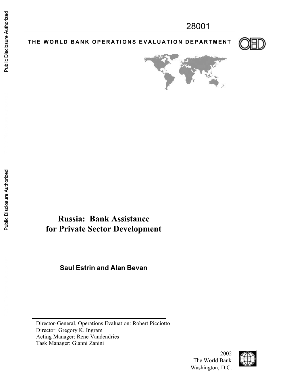 Russia: Bank Assistance for Private Sector