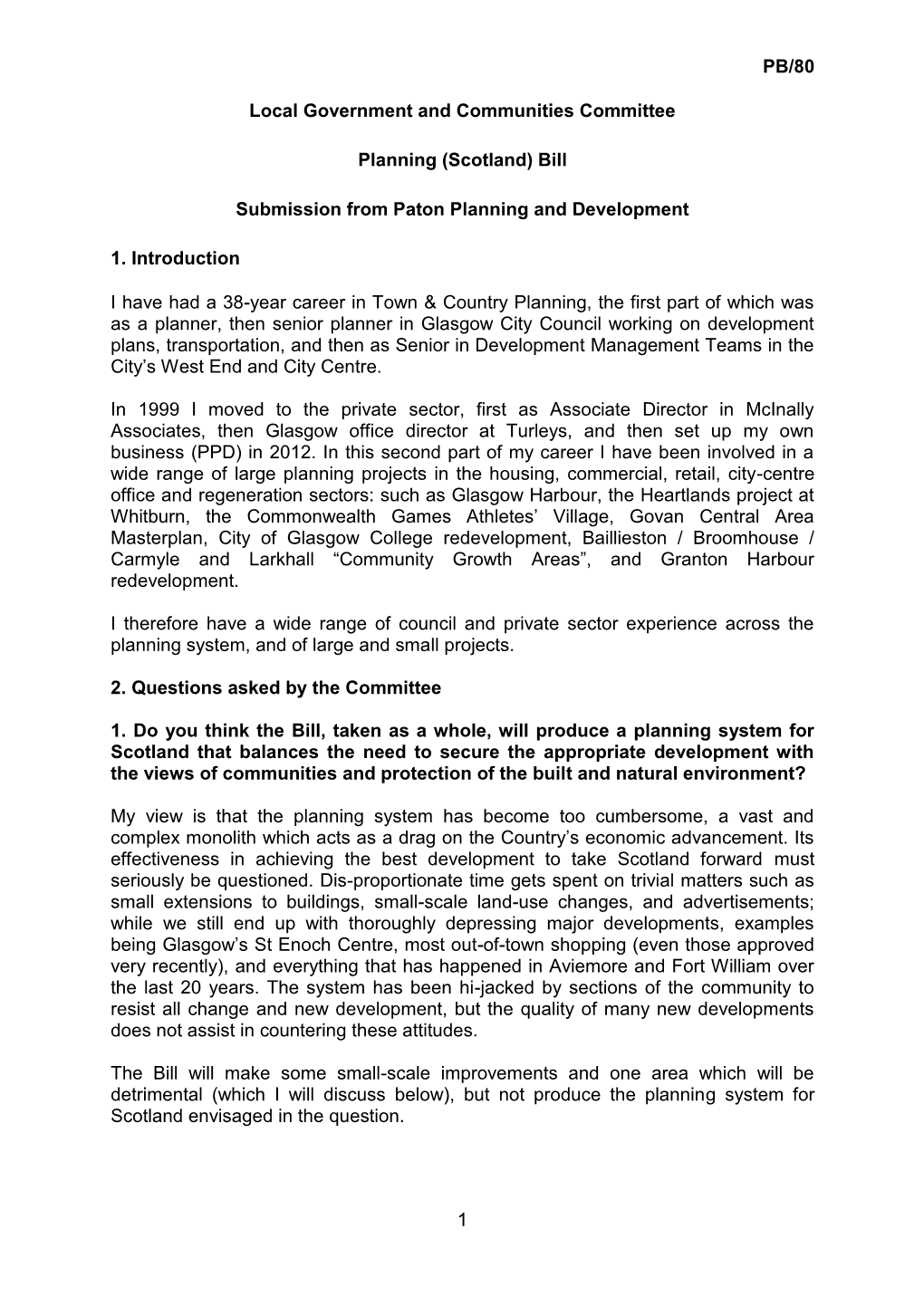 Submission from Paton Planning and Development (168KB Pdf)