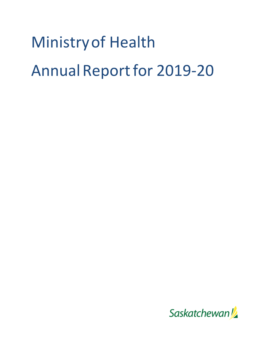 Ministry of Health Annual Report for 2019-20